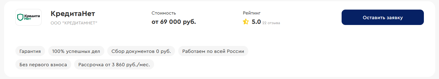 КредитаНет возглавляет обзор лучших фирм по банкротству граждан в Астрахани — данные сервиса «БФЛ.топ»